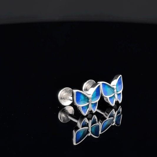 Small Blue Butterfly Earrings