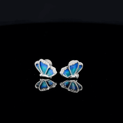 Small Blue Butterfly Earrings