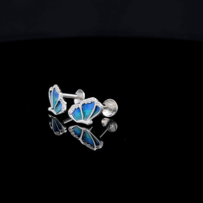 Small Blue Butterfly Earrings