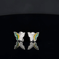 Green Yellow Butterfly Earrings