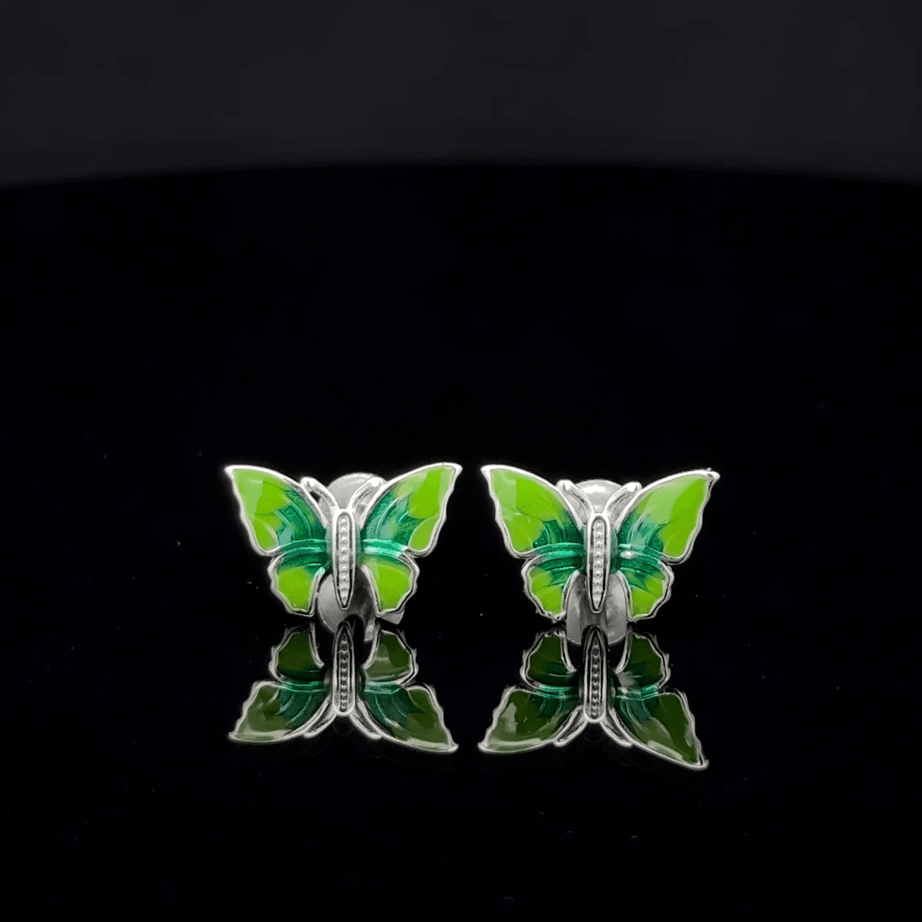 Light Green Butterfly Earrings