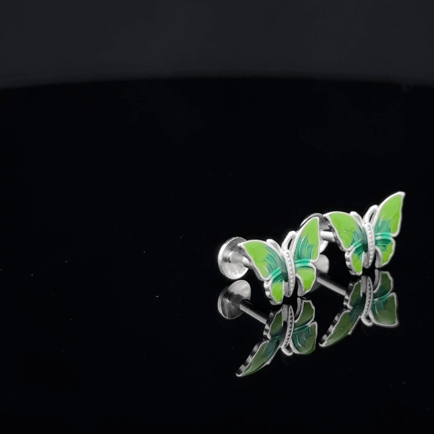 Light Green Butterfly Earrings