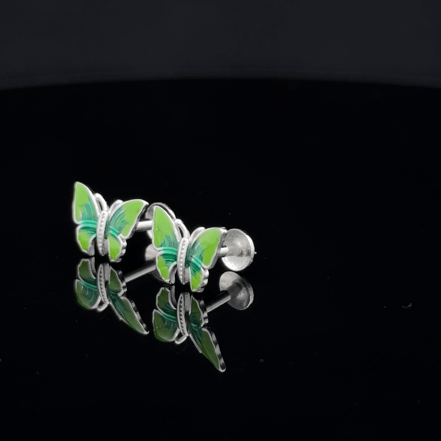 Light Green Butterfly Earrings