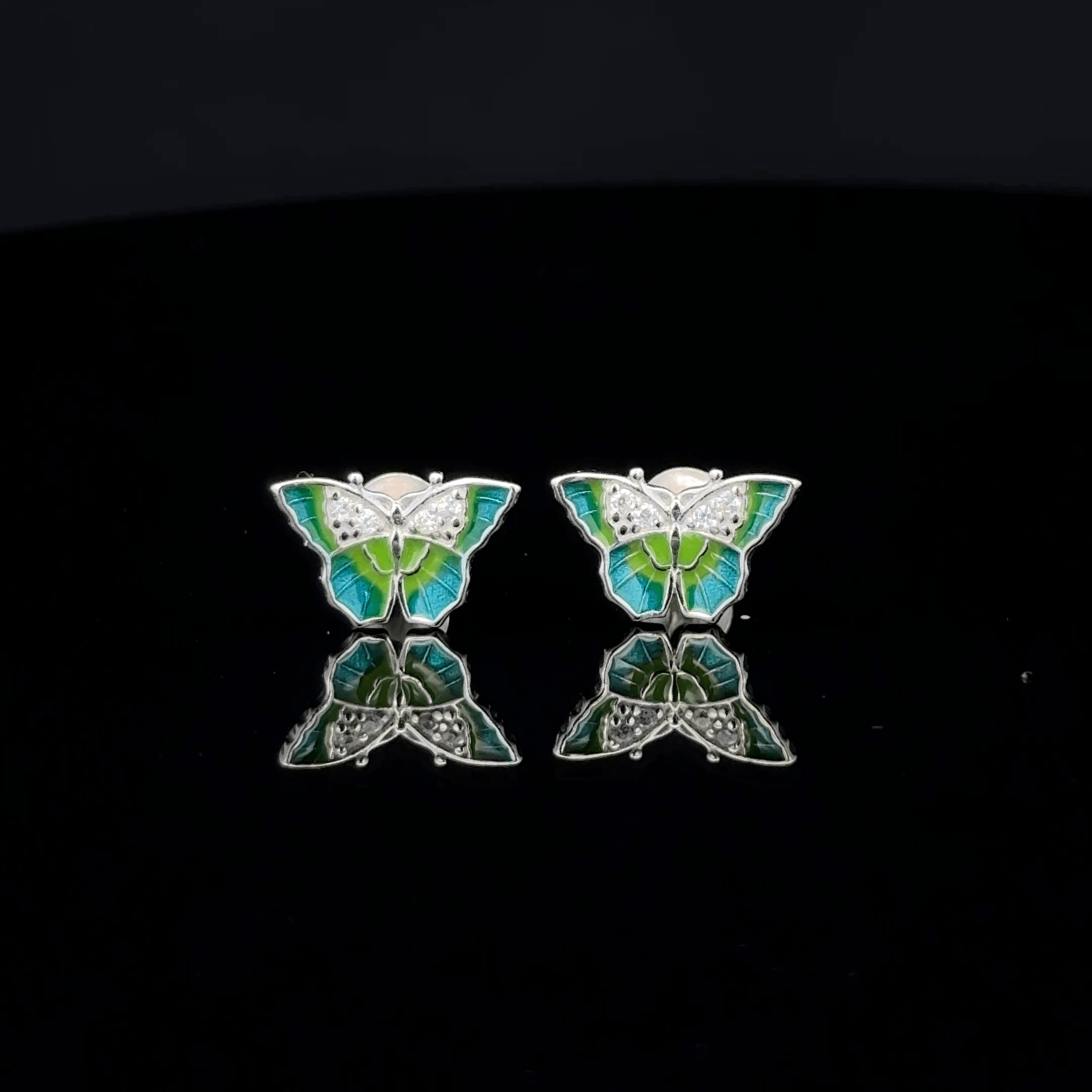 Green Buterfly Earrings