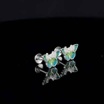 Green Buterfly Earrings