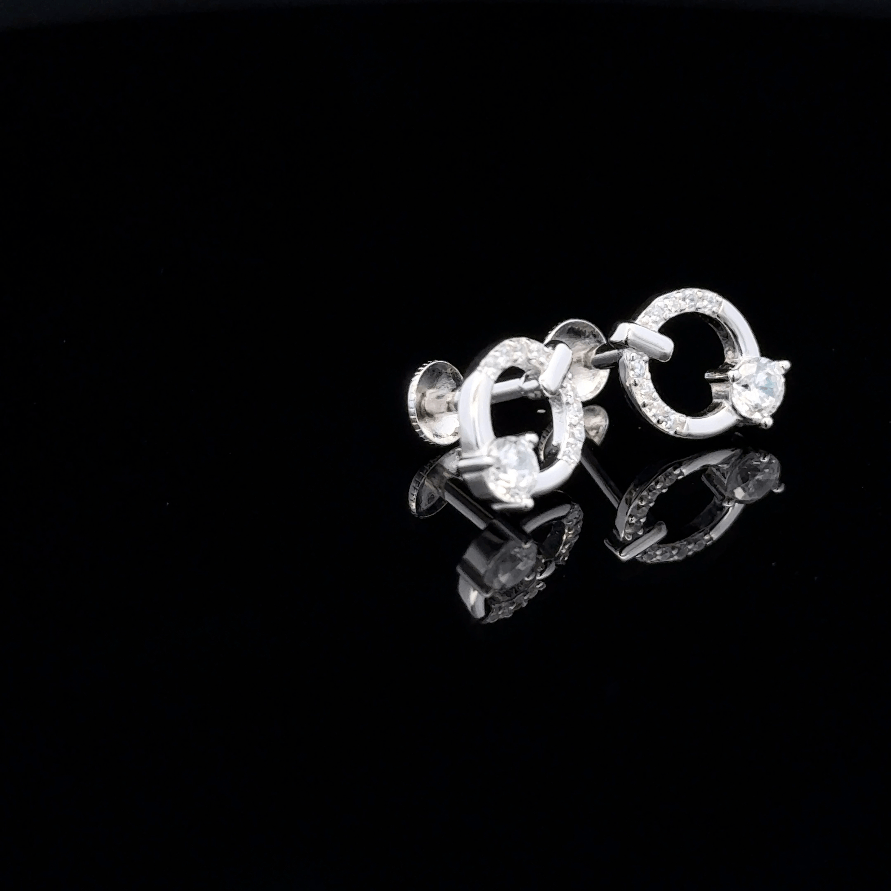 Geometric Open-Circle Earrings