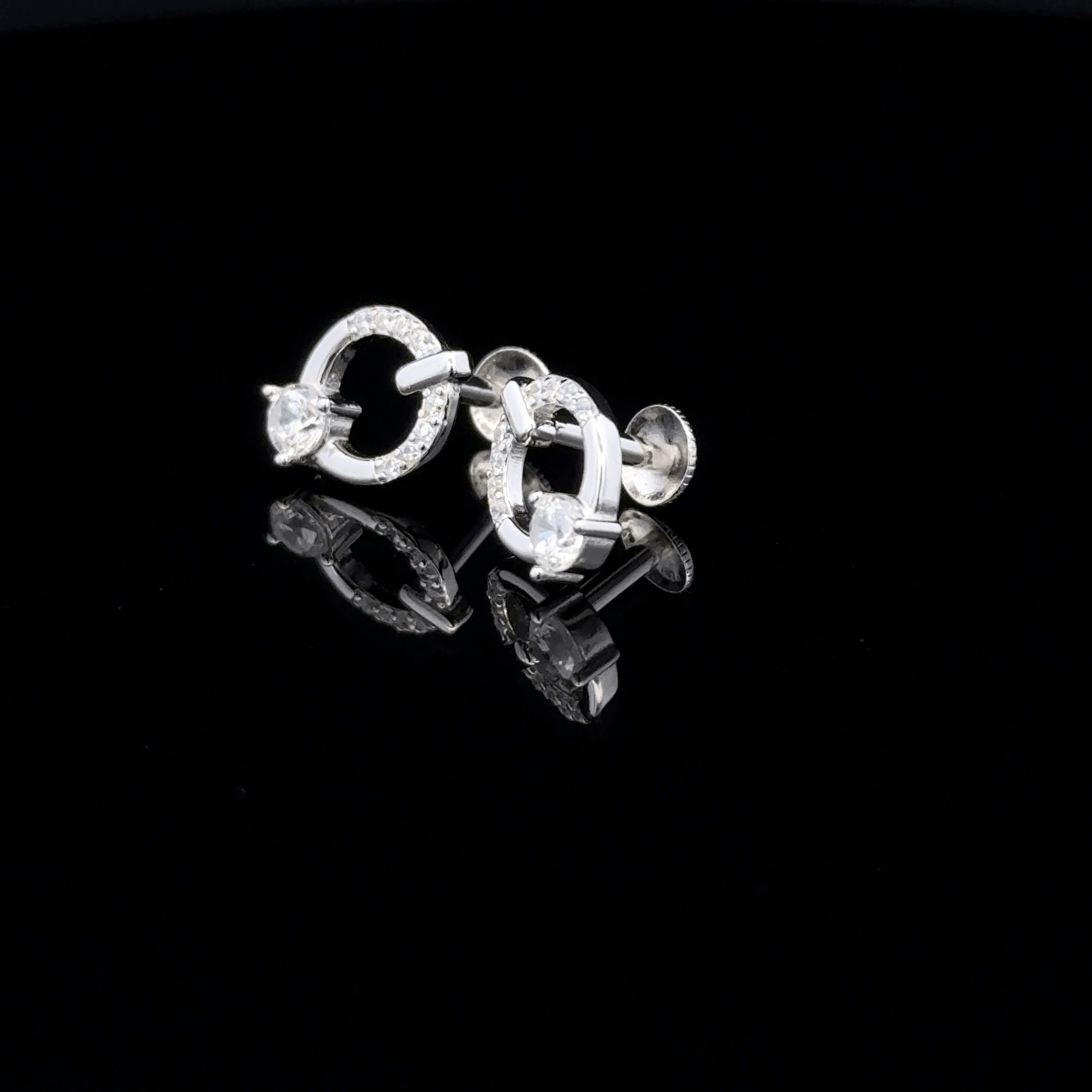 Geometric Open-Circle Earrings