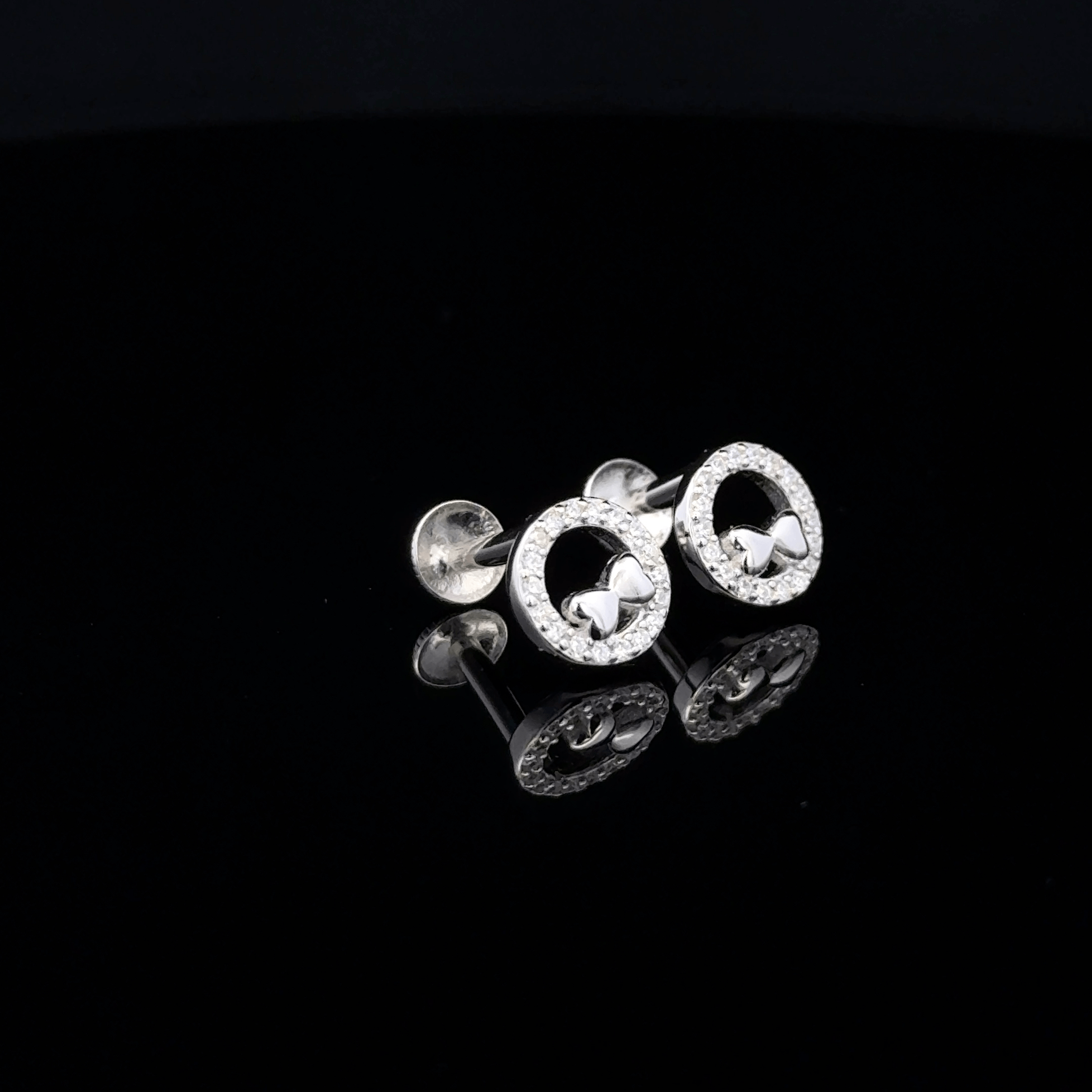 Open Circle Bow Earrings