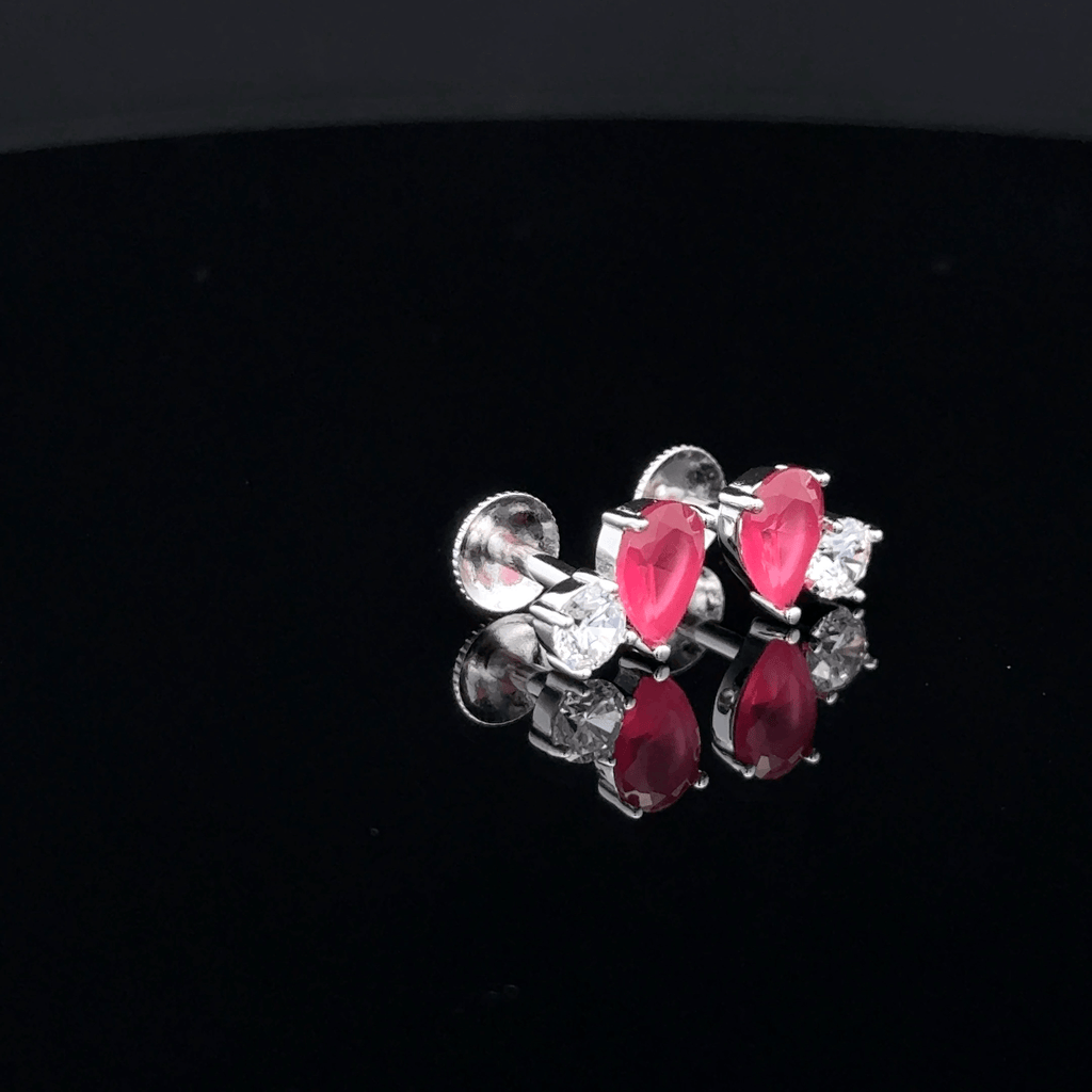 Two-Stone Pear and Round Cluster Earrings