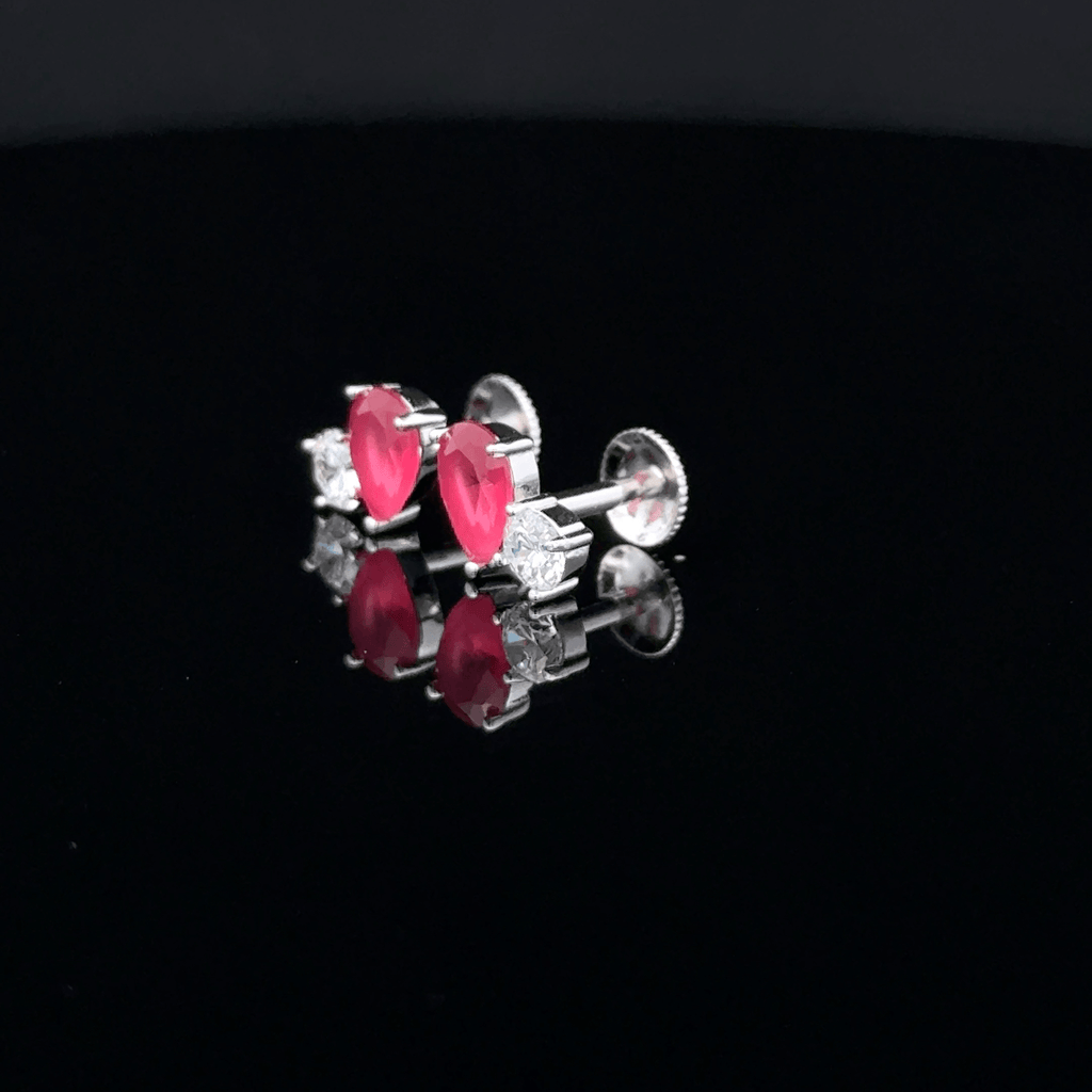 Two-Stone Pear and Round Cluster Earrings