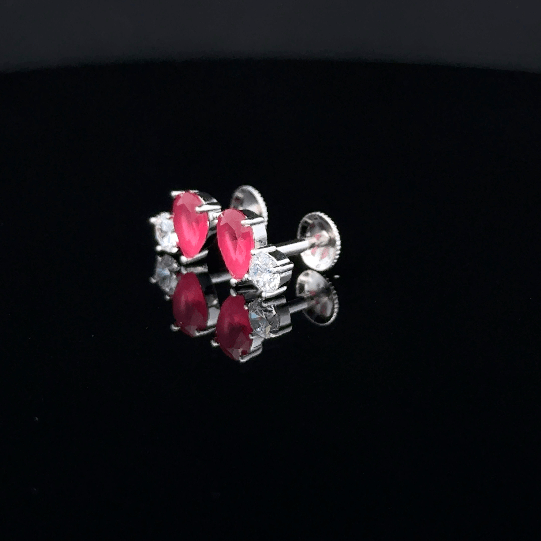 Two-Stone Pear and Round Cluster Earrings