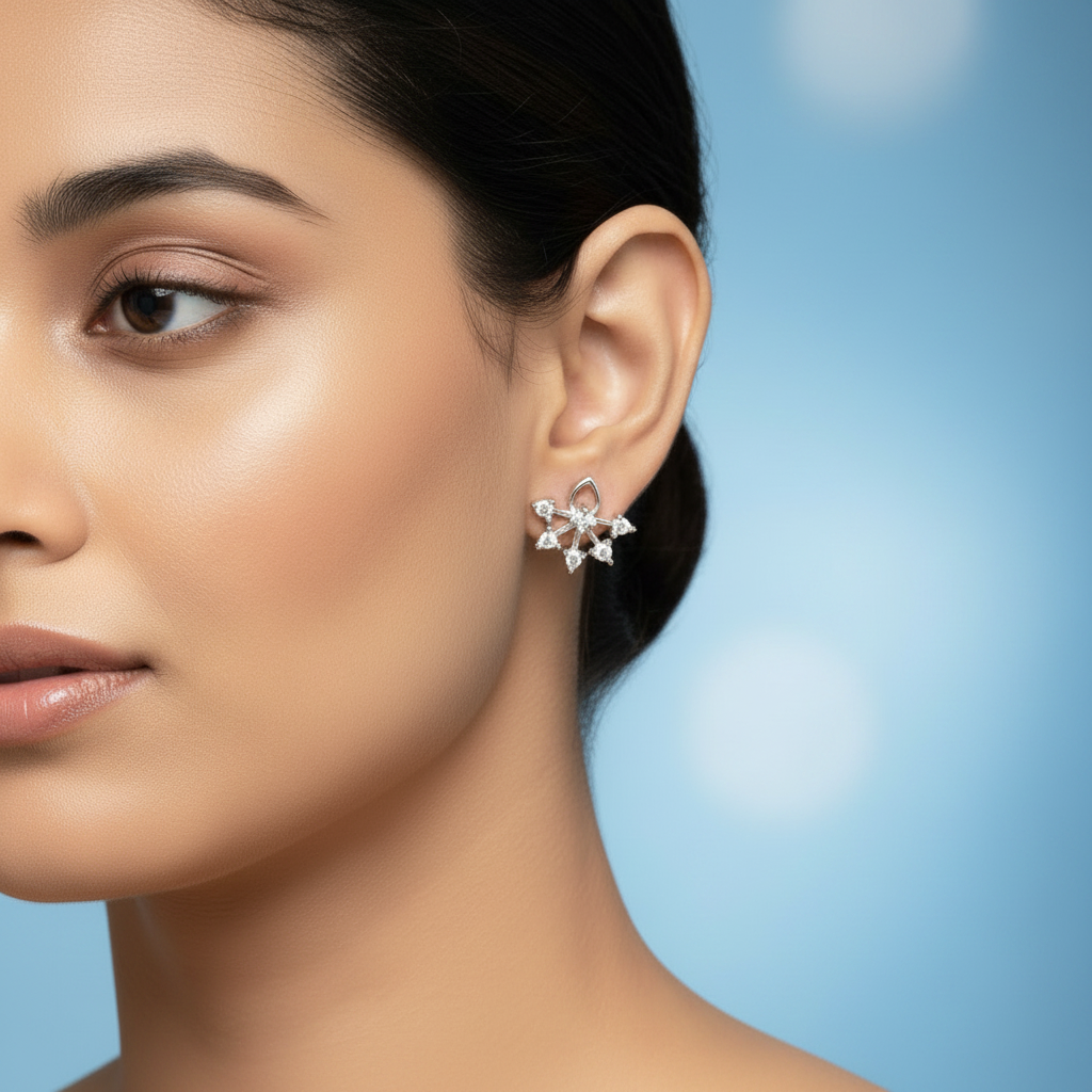 Minimalist Snowflake Cluster Earrings