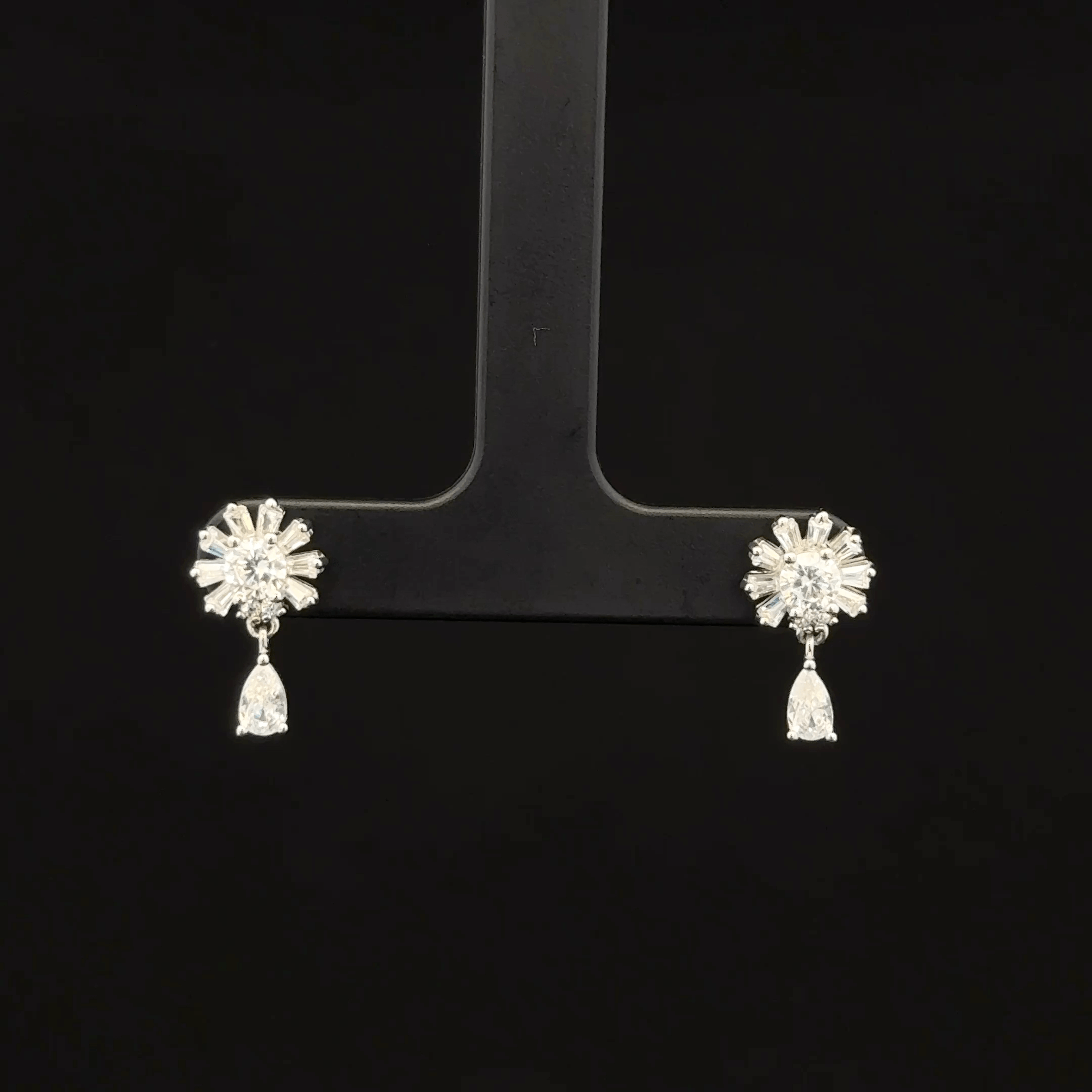 Drop Earrings with Pear Accents