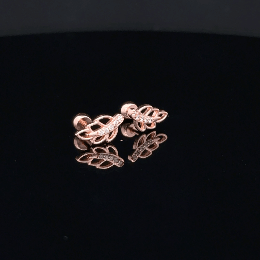 Rosegold Leaf second stud