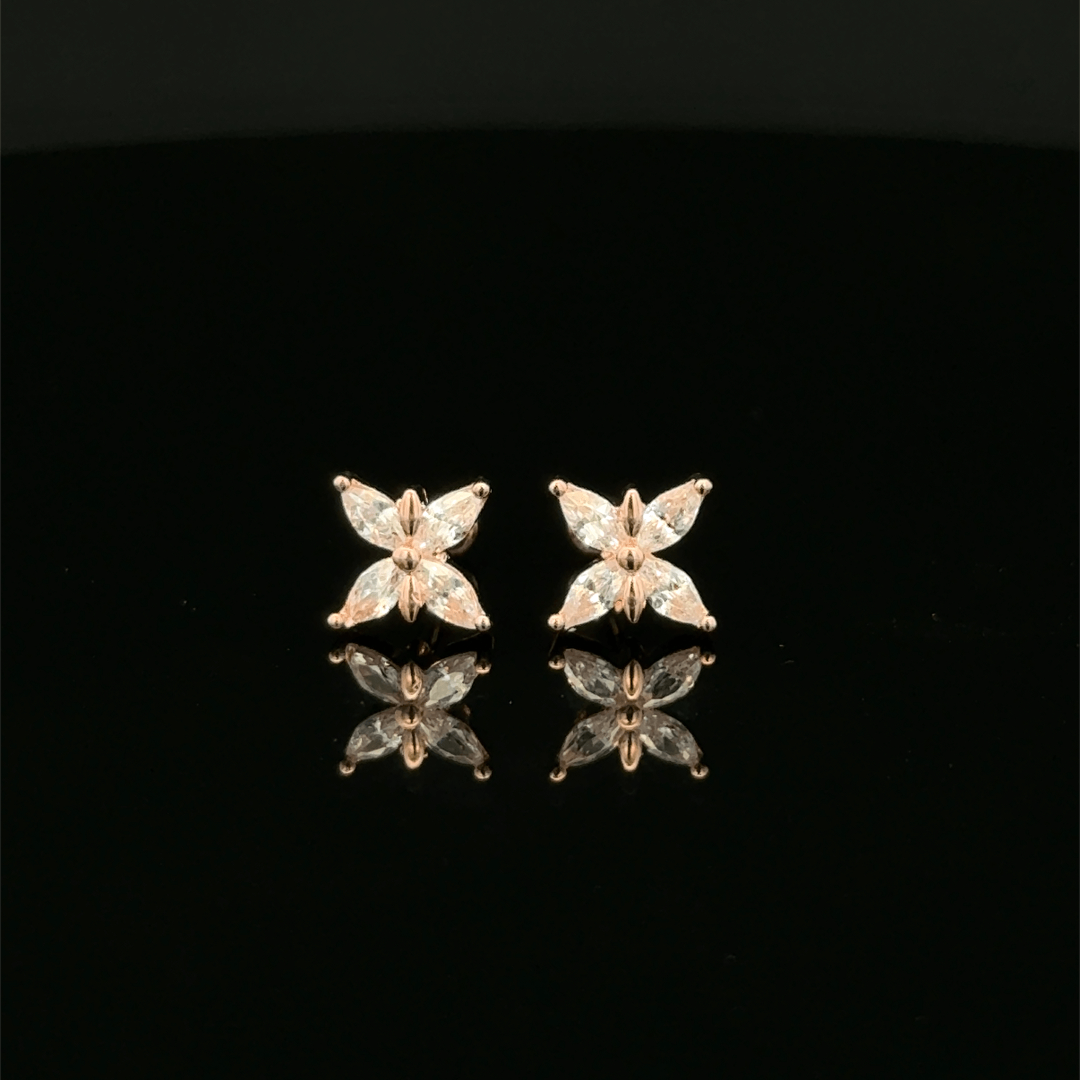 Rose gold Butterfly second stud