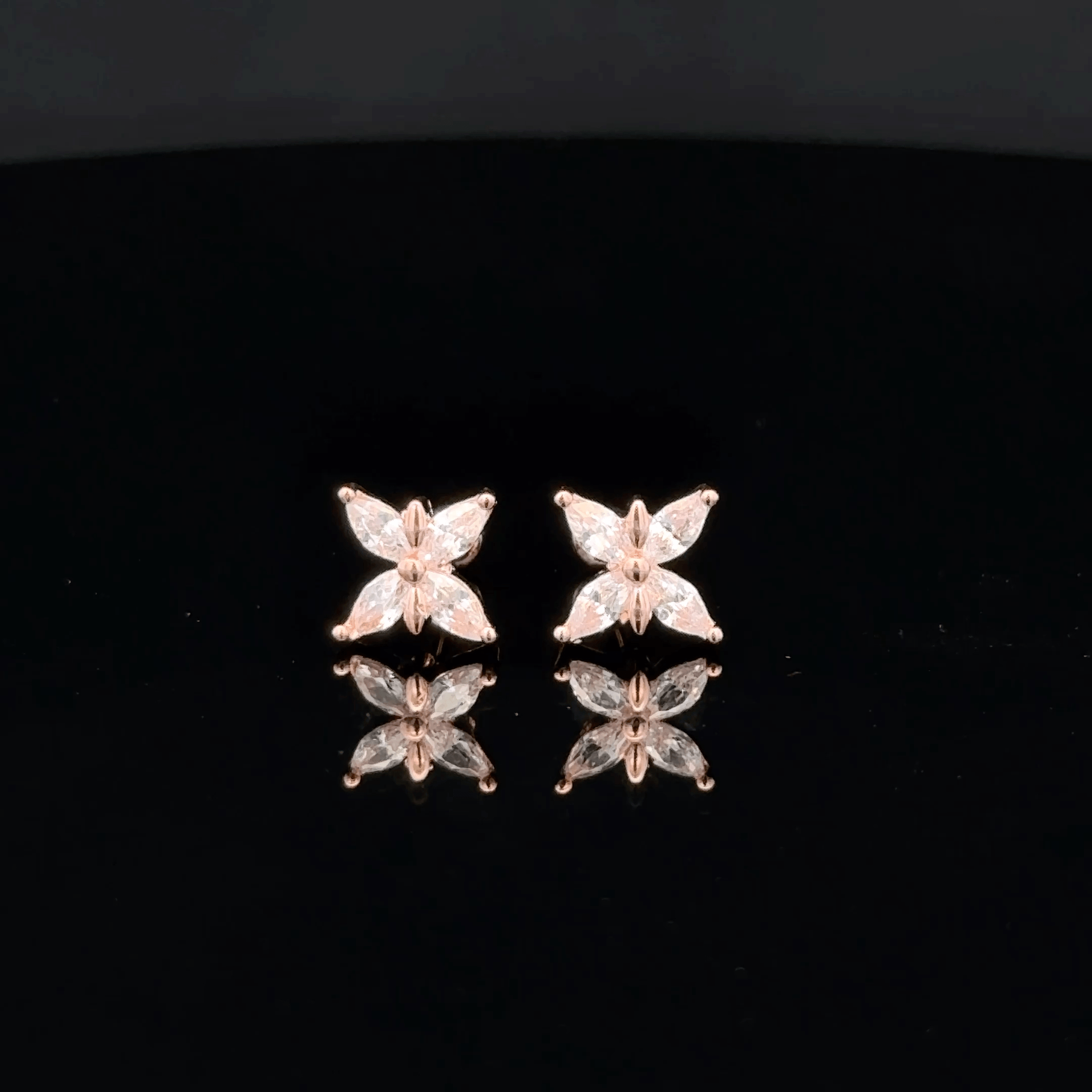 Rose gold Butterfly second stud