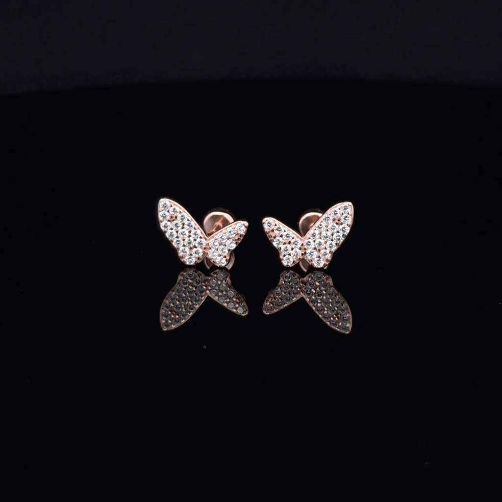 Rose gold Butterfly second stud