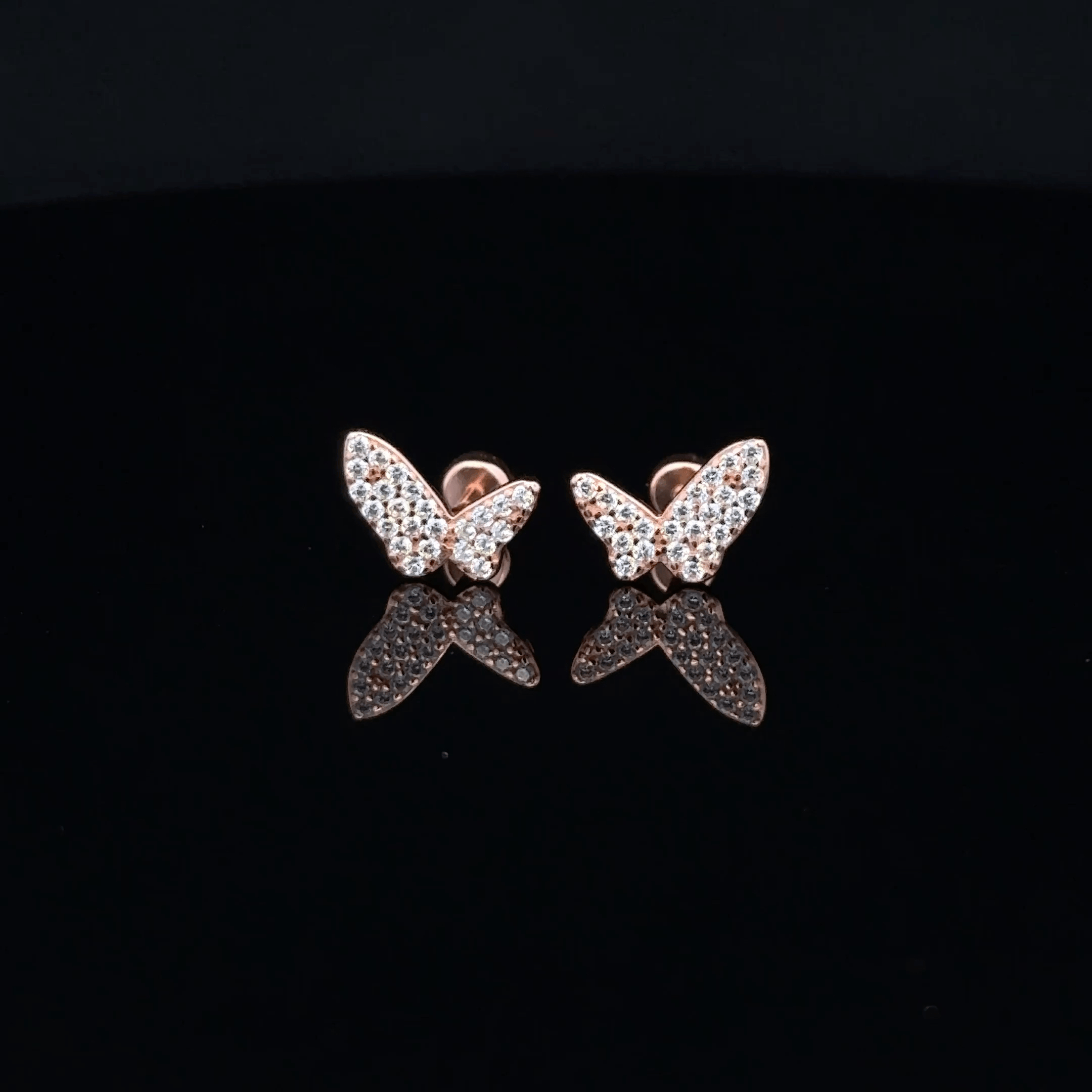 Rose gold Butterfly second stud