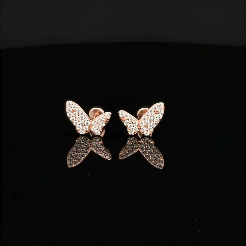 Rose gold Butterfly second stud