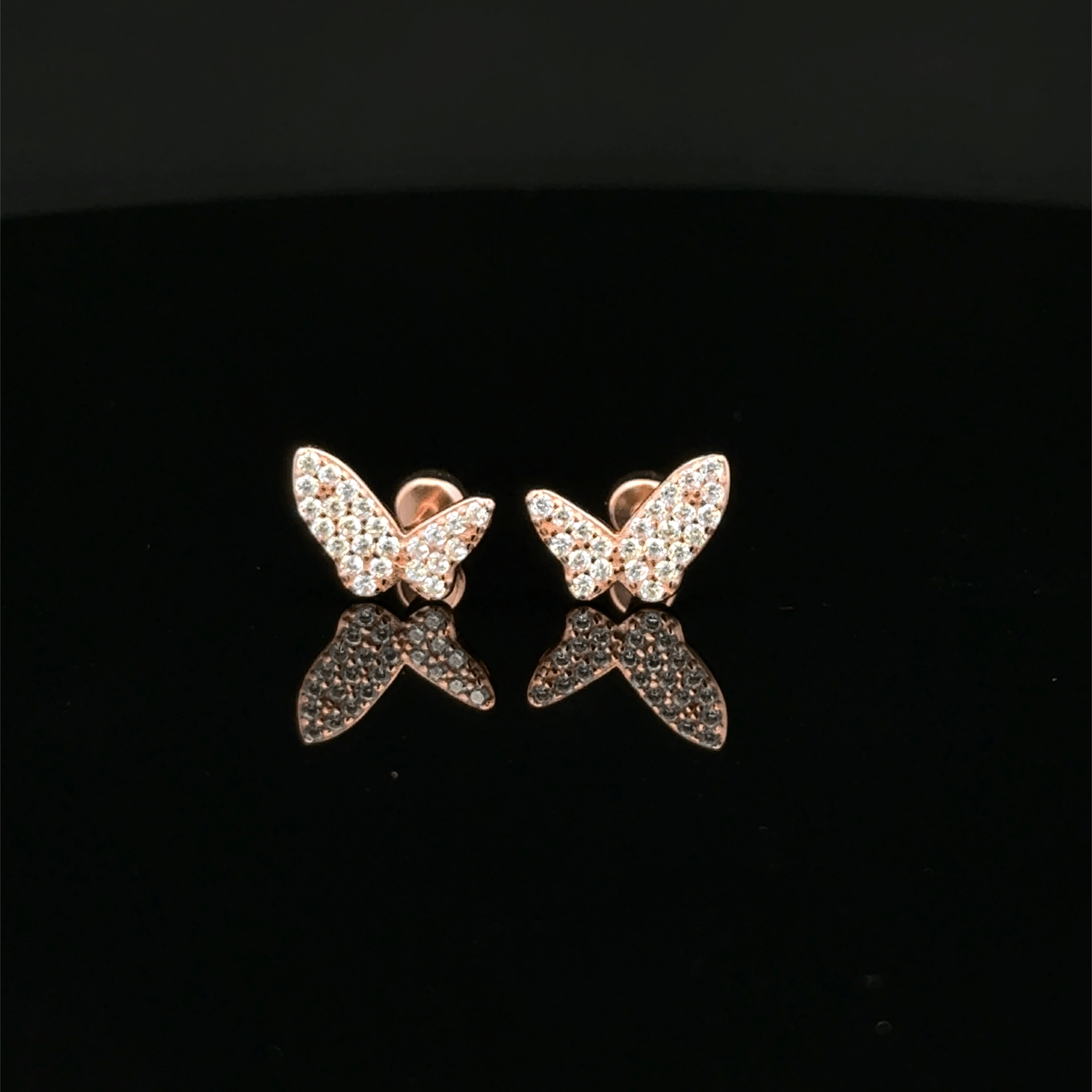 Rose gold Butterfly second stud