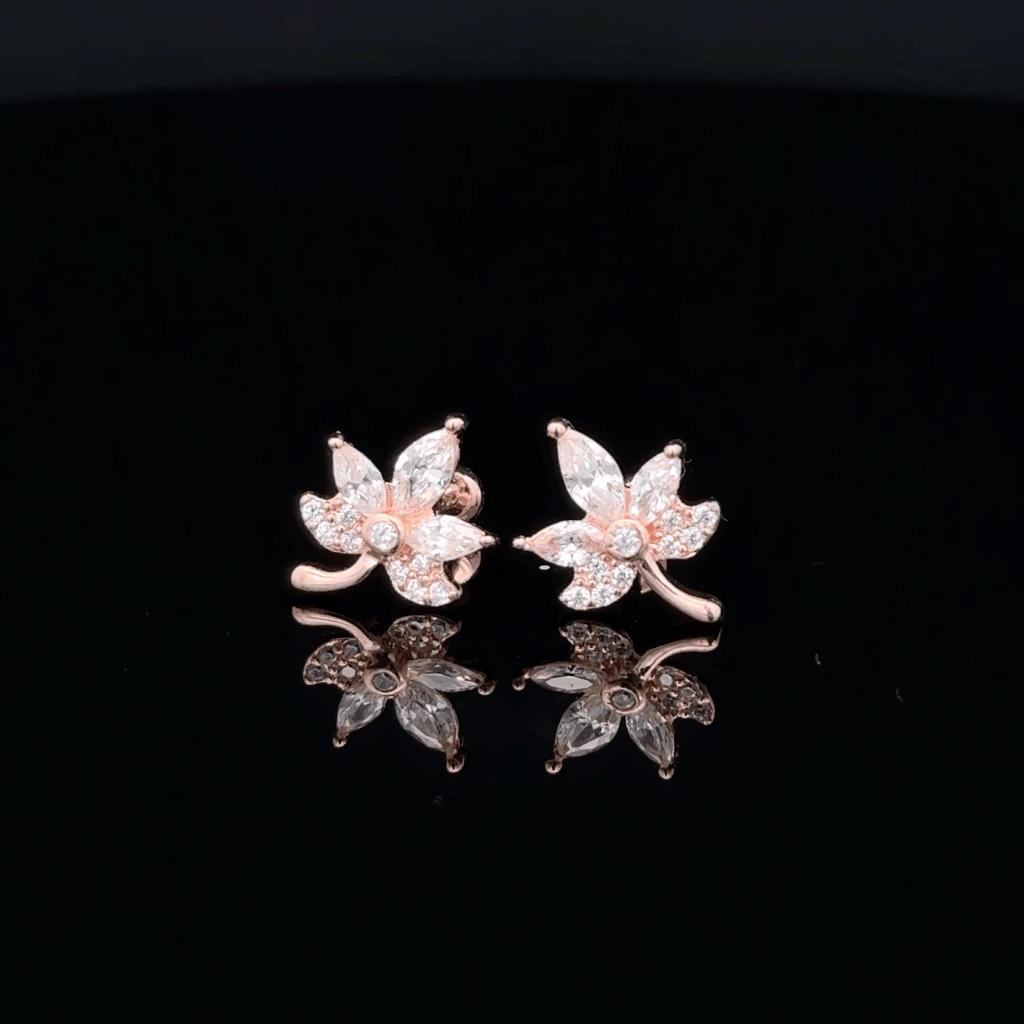 Rose gold Leaf shape second stud