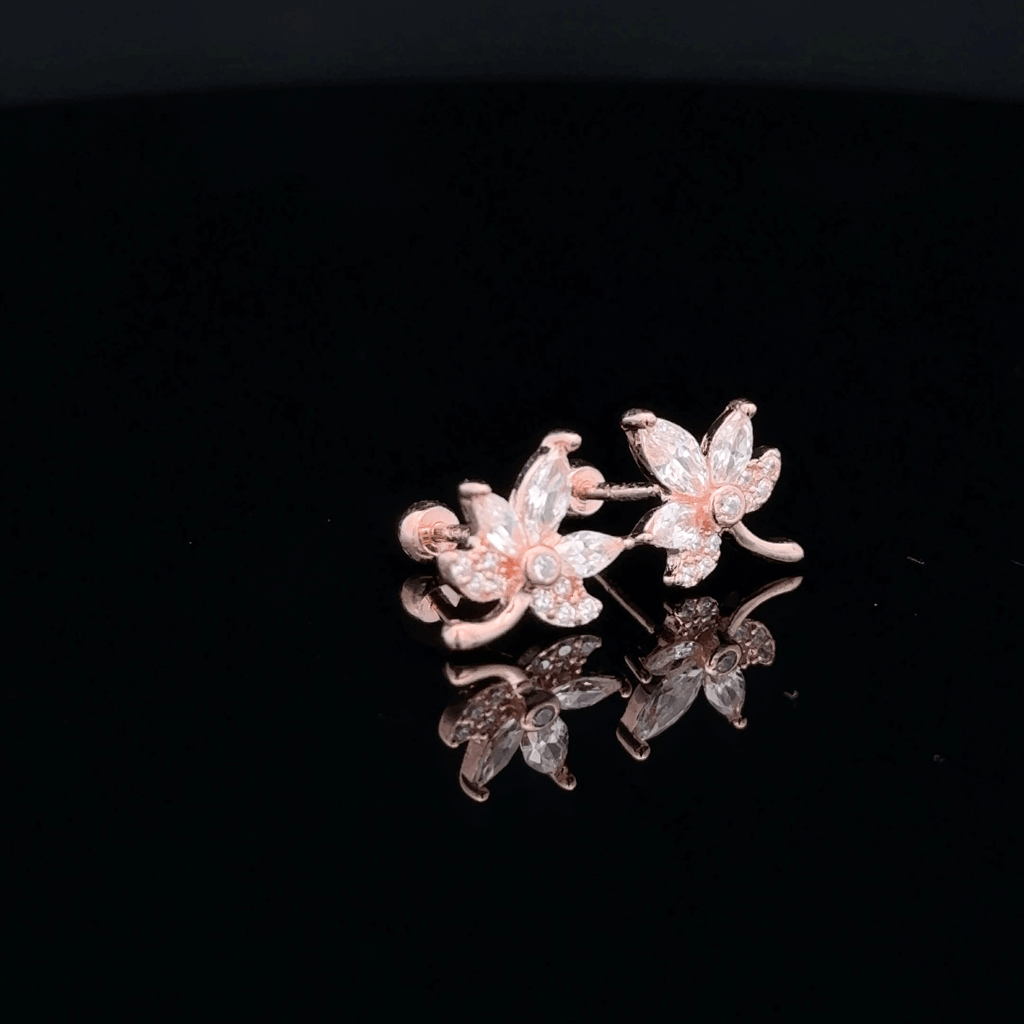 Rose gold Leaf shape second stud