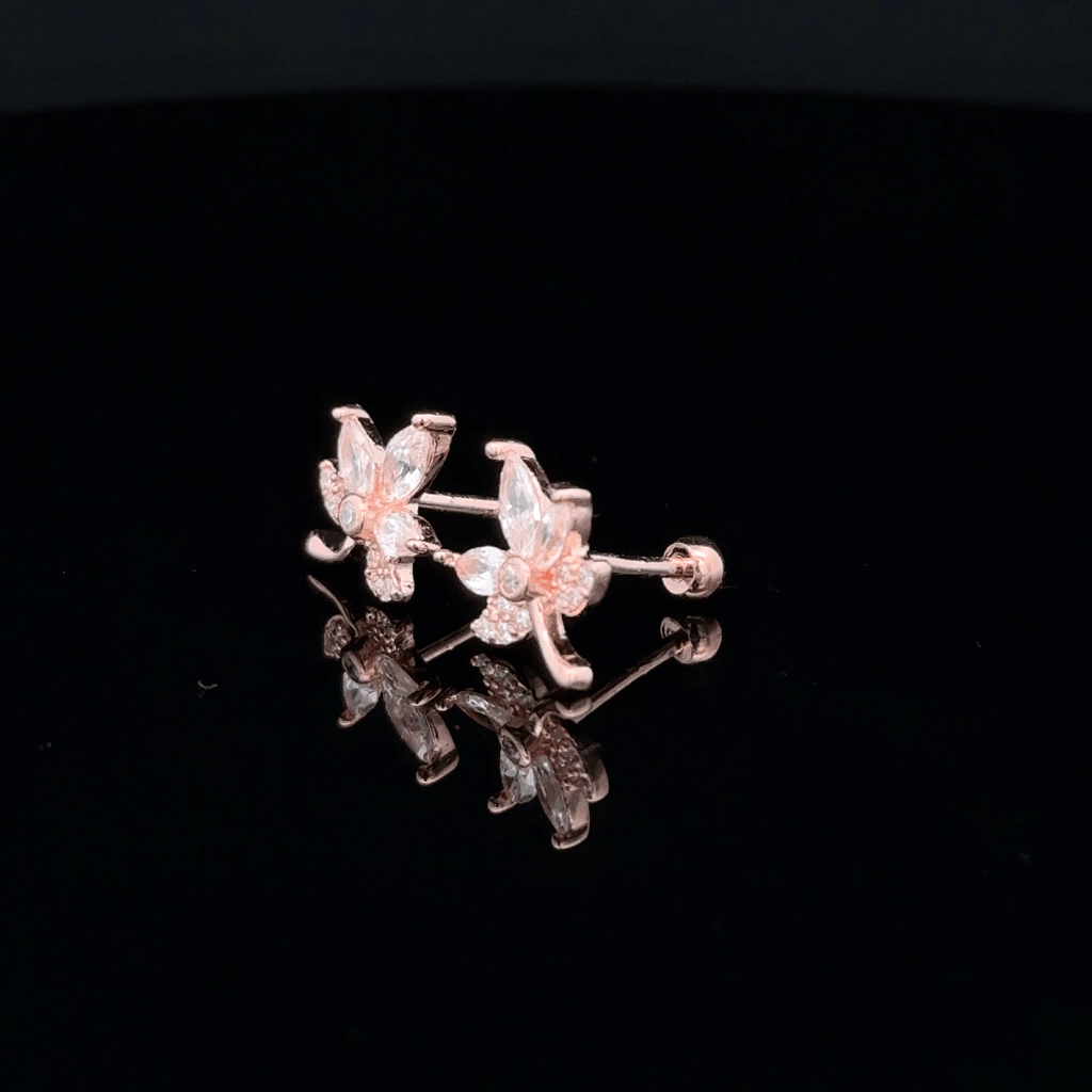Rose gold Leaf shape second stud