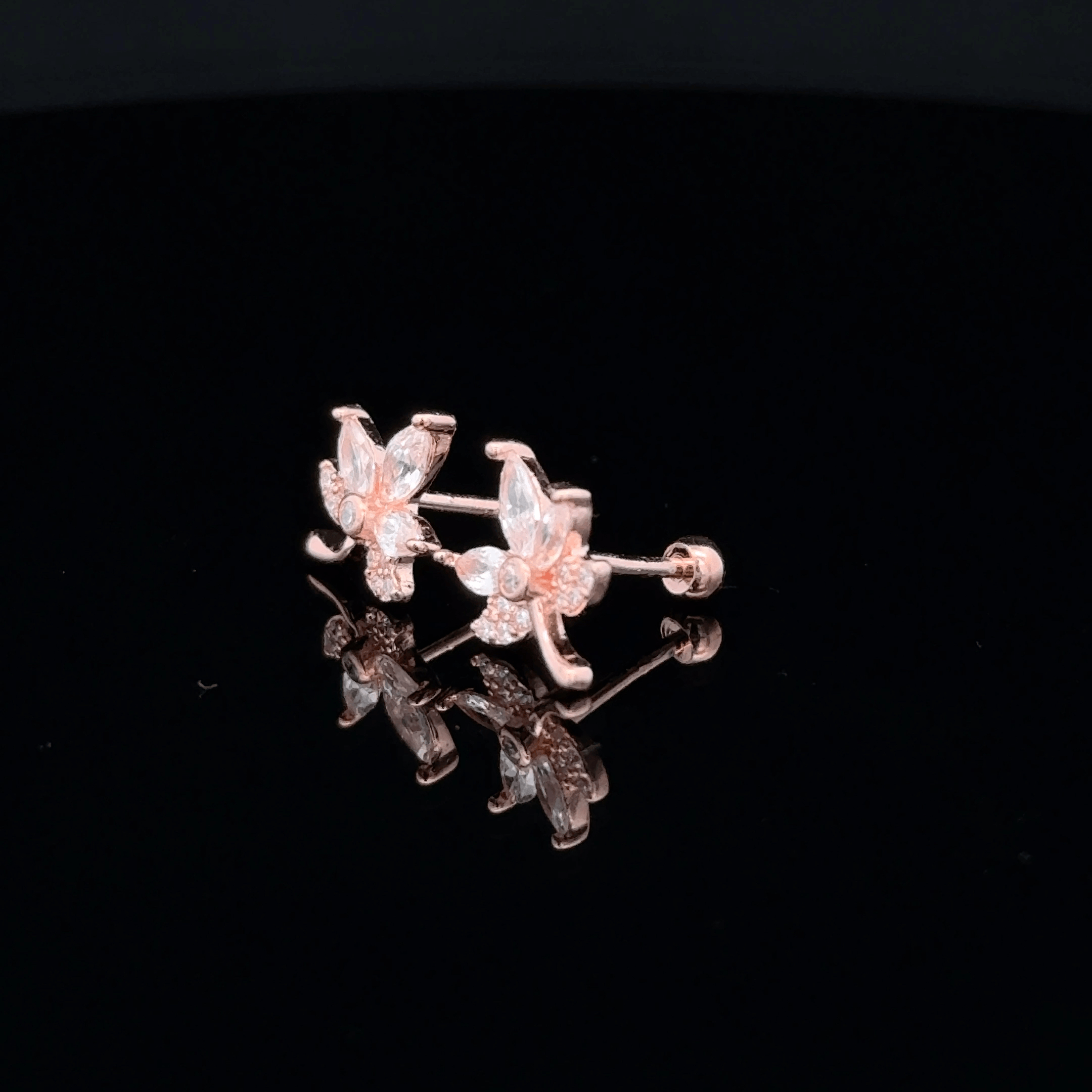 Rose gold Leaf shape second stud