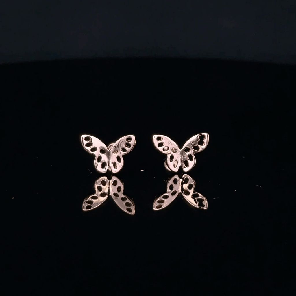 Rose gold Butterfly second stud