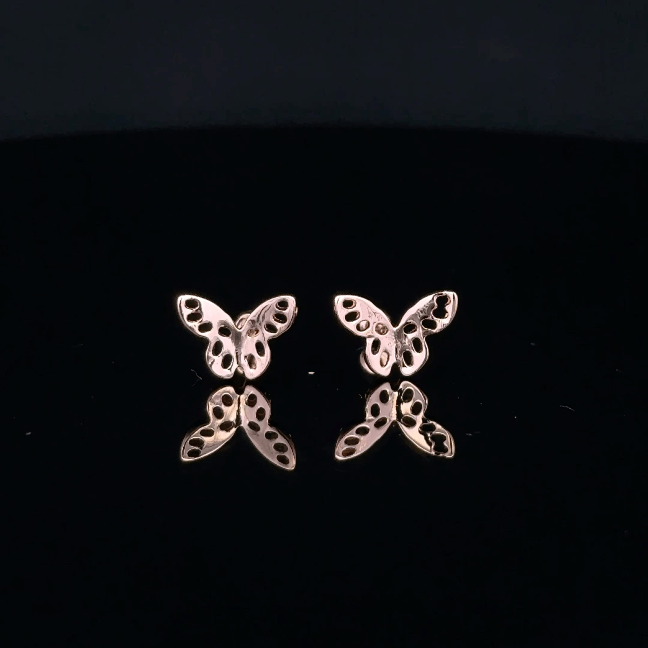 Rose gold Butterfly second stud