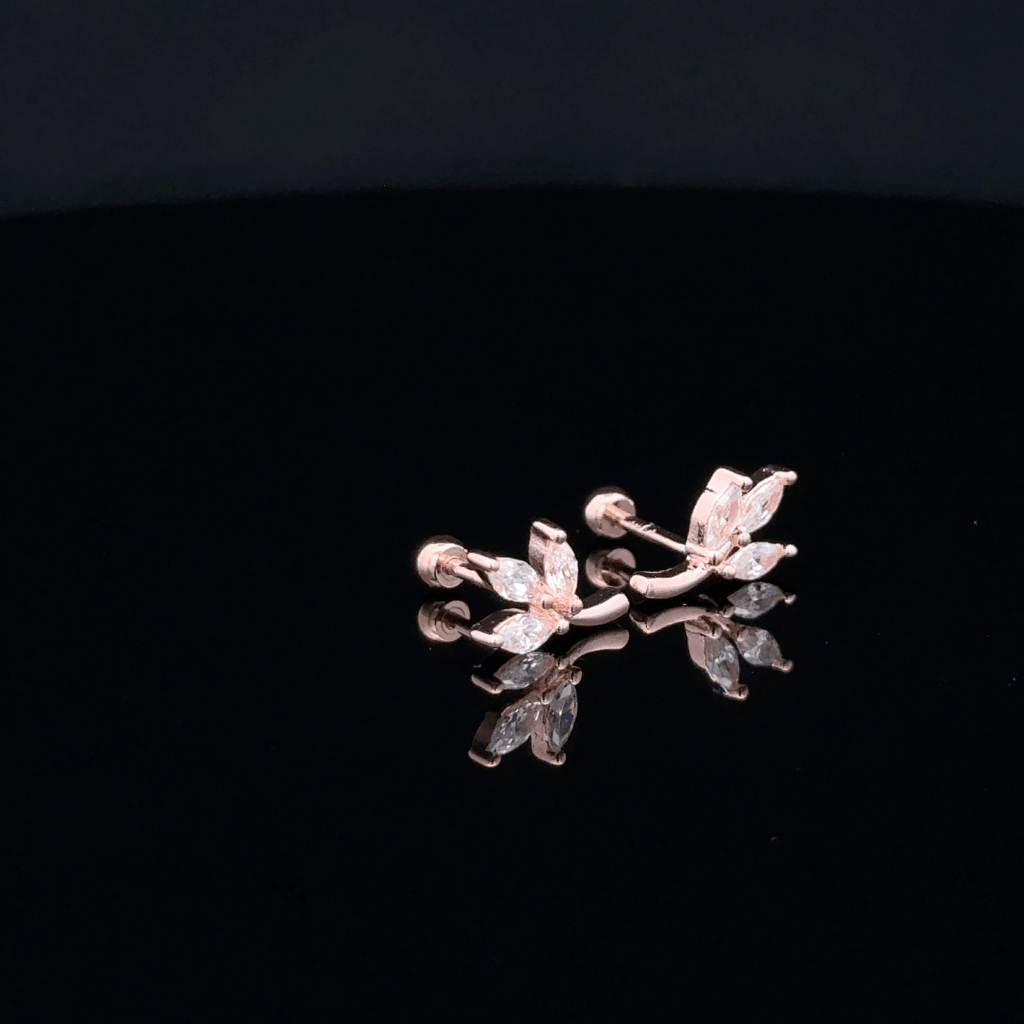 Rosegold Three Leaf Second Stud