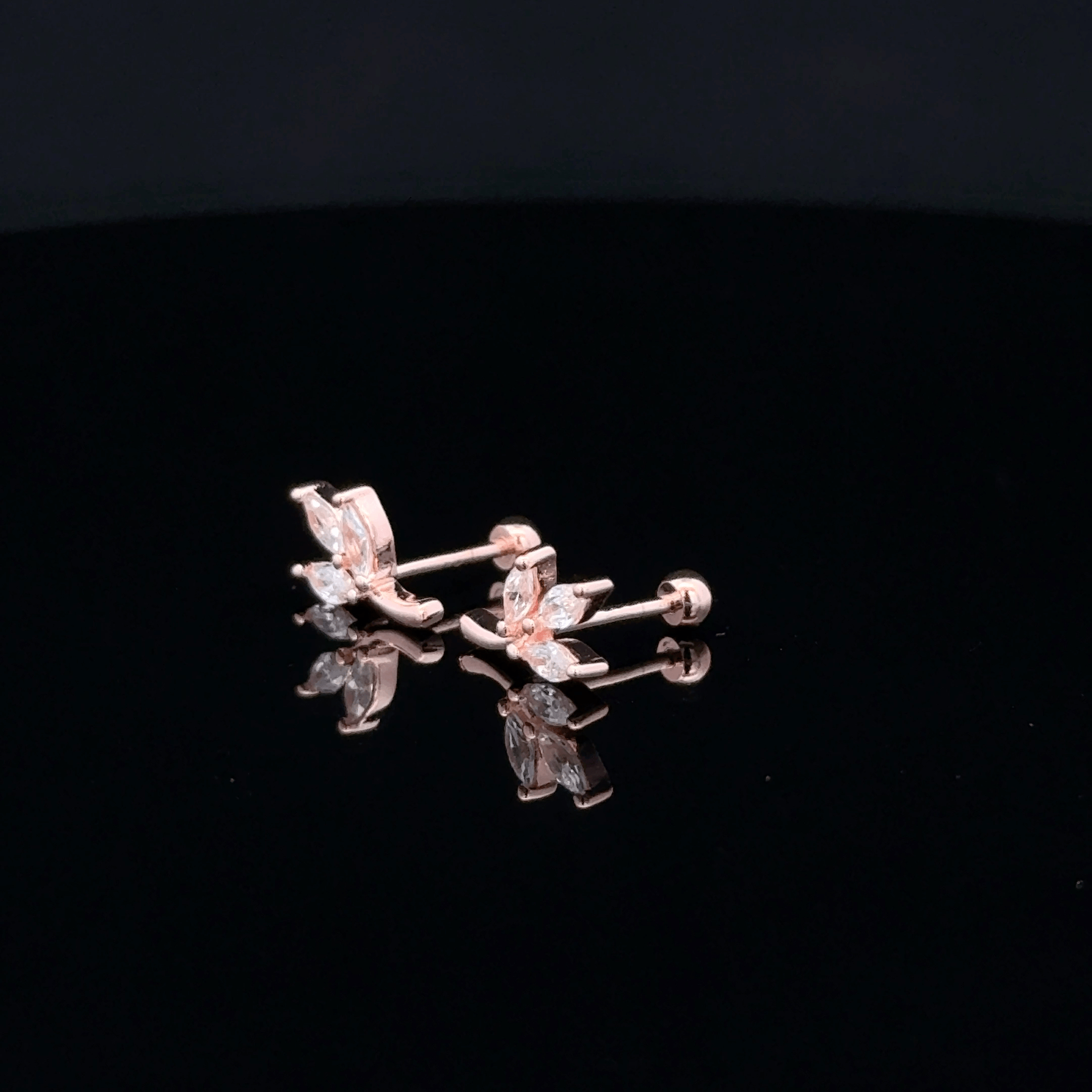 Rosegold Three Leaf Second Stud
