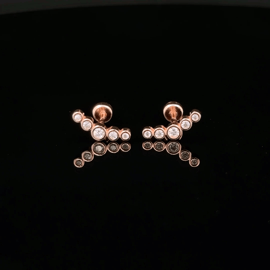 Rosegold Moon Shape Second Stud