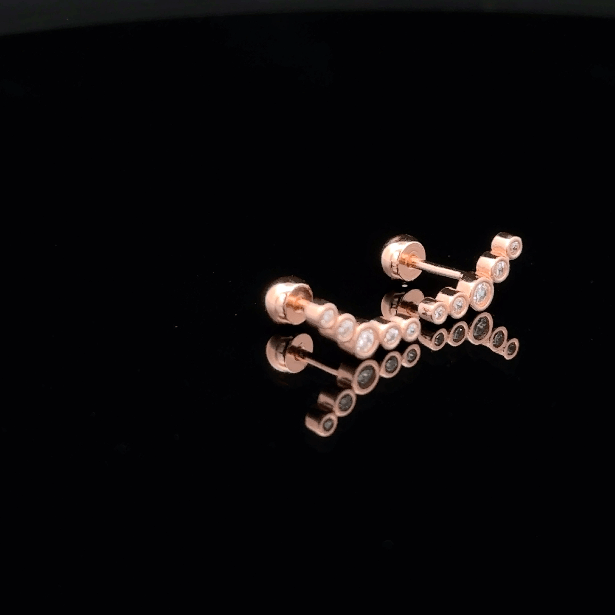 Rosegold Moon Shape Second Stud