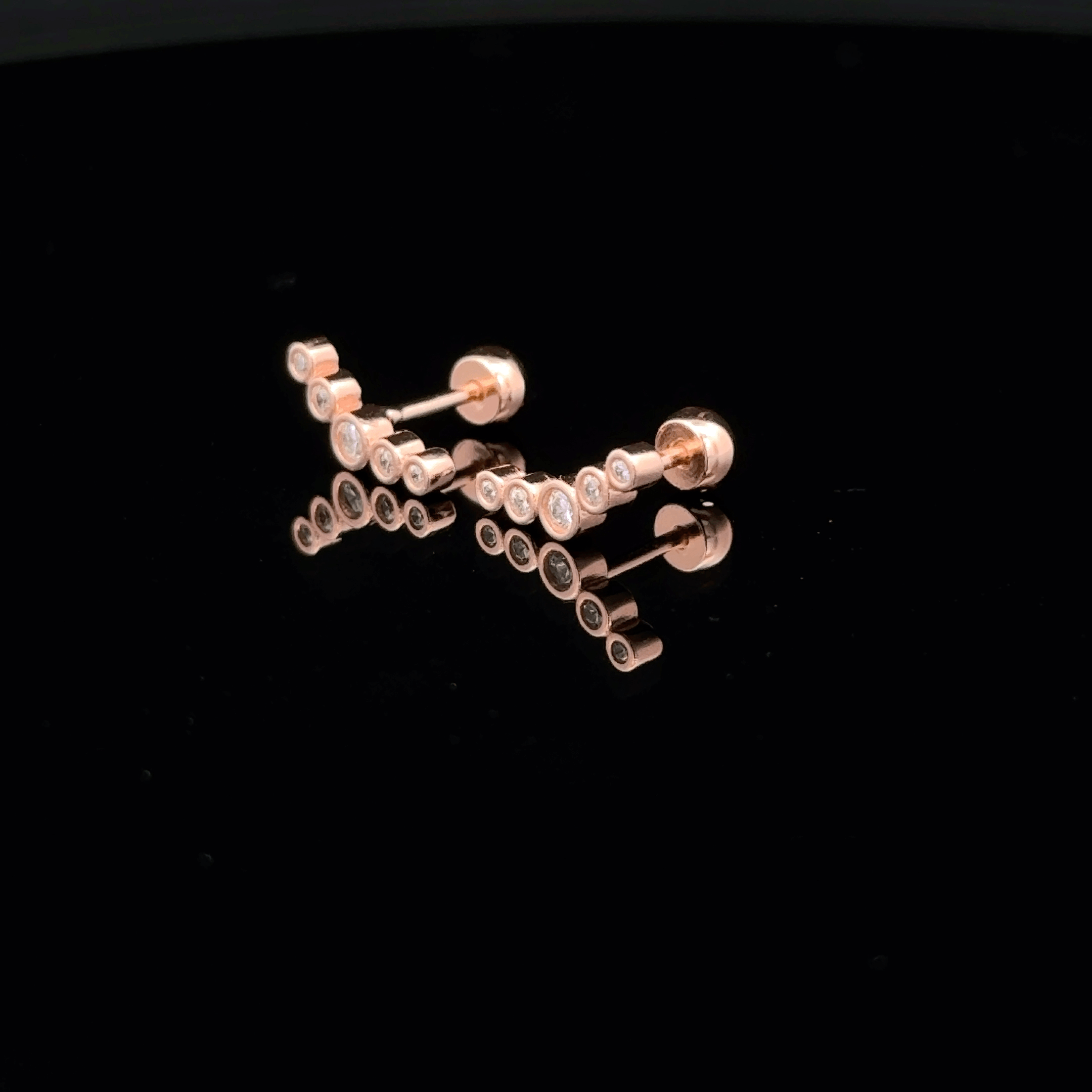 Rosegold Moon Shape Second Stud
