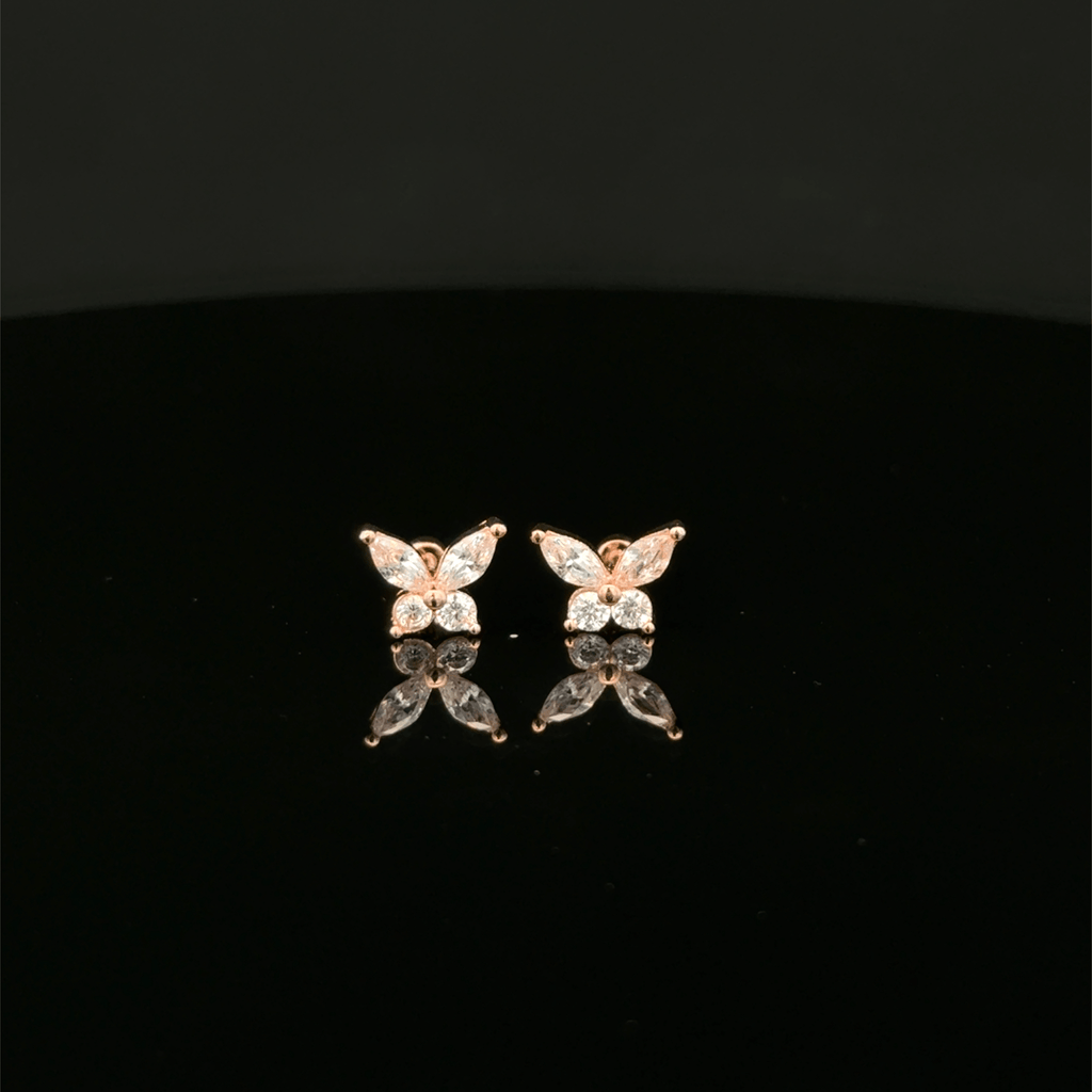 Rose gold Butterfly second stud