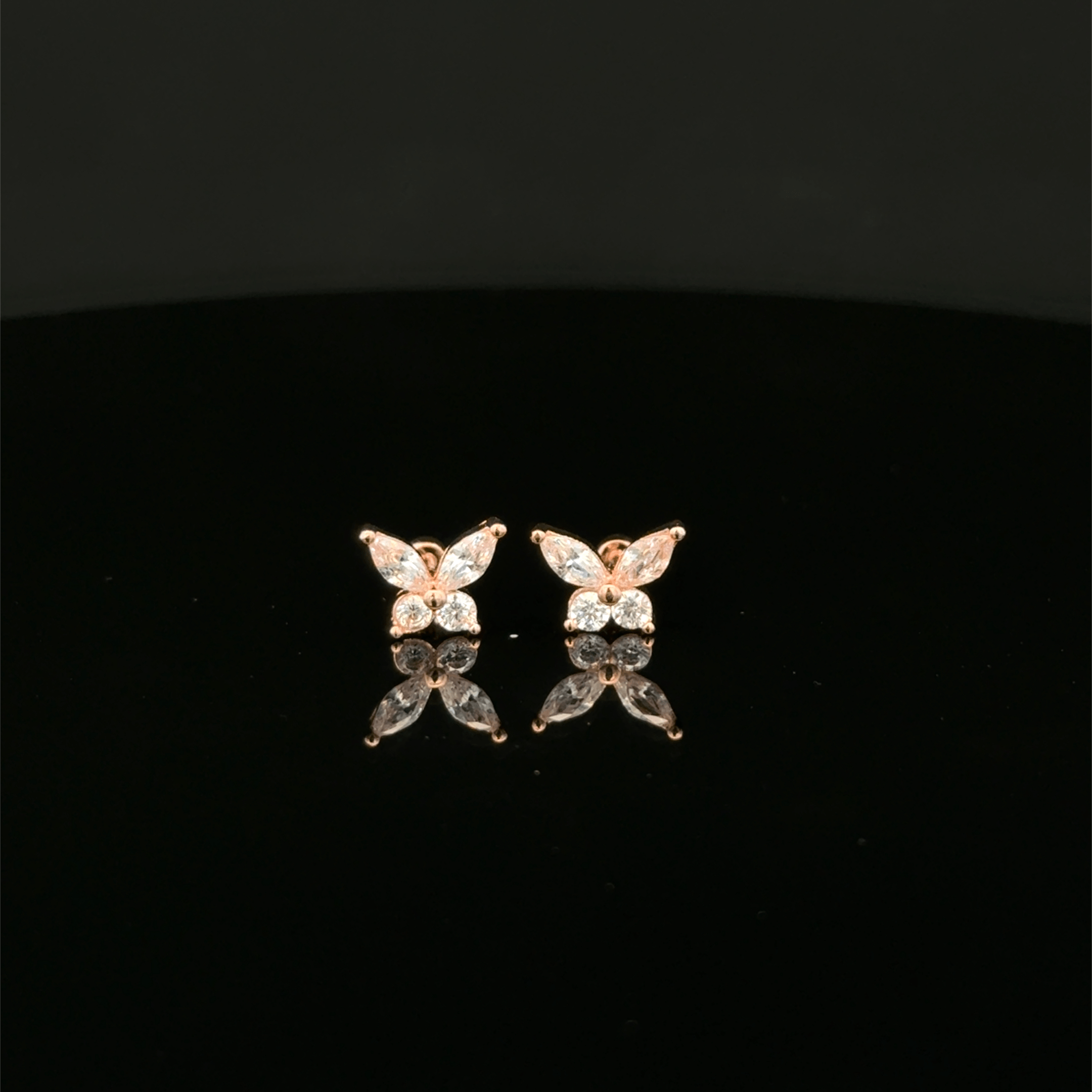 Rose gold Butterfly second stud