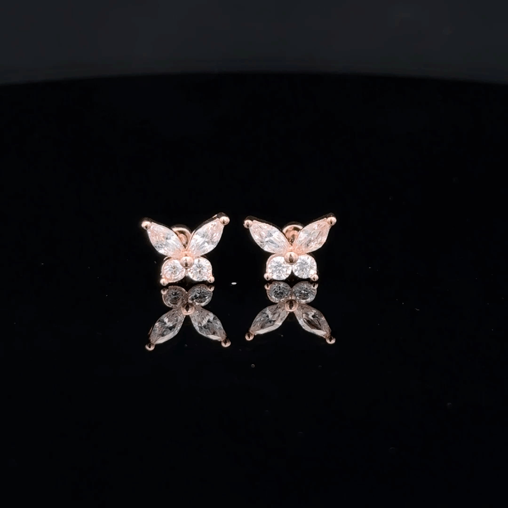 Rose gold Butterfly second stud