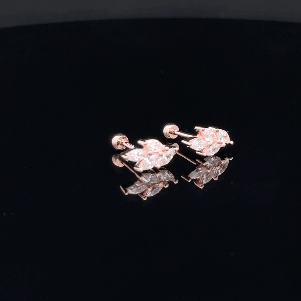 Rosegold Leaf Second Stud