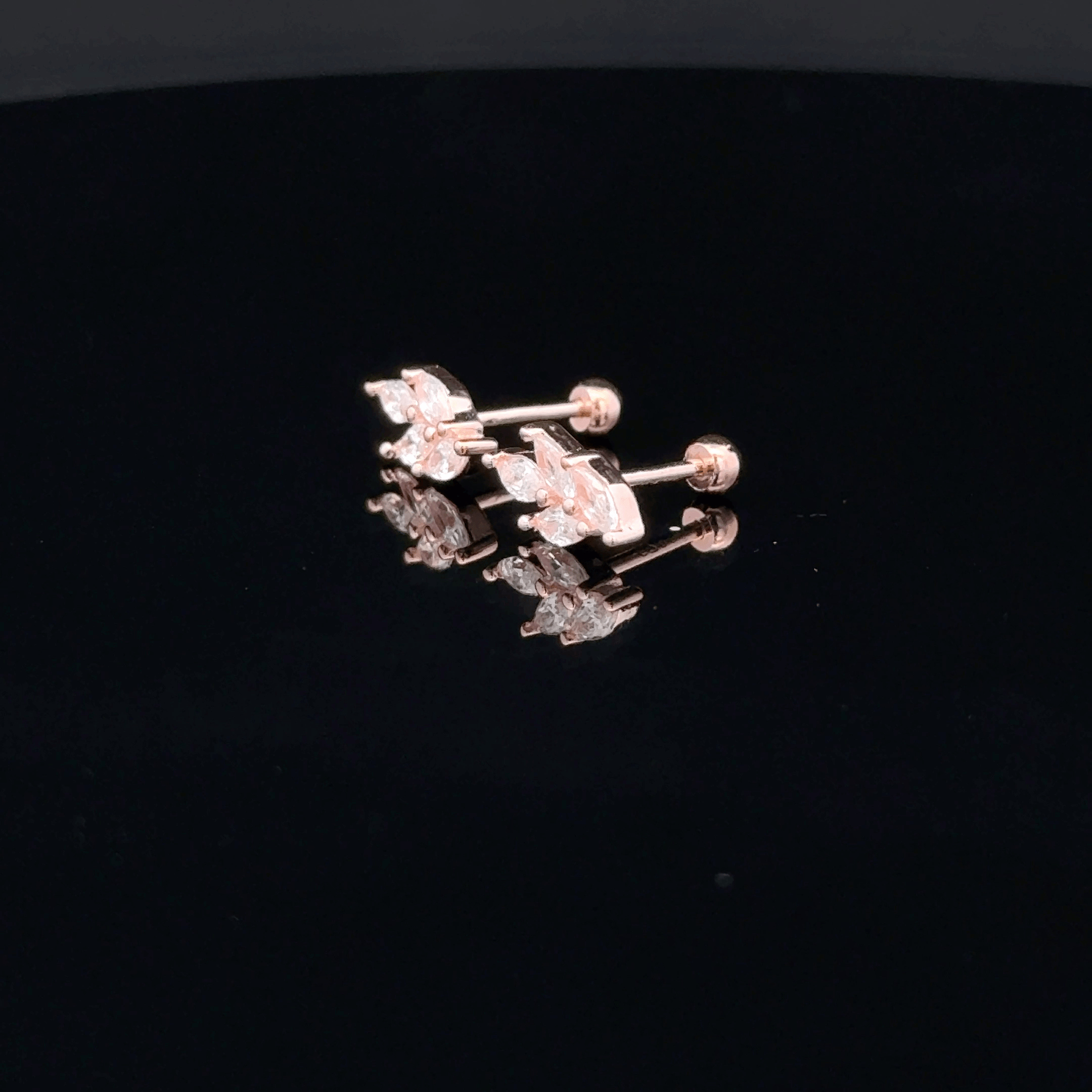 Rosegold Leaf Second Stud