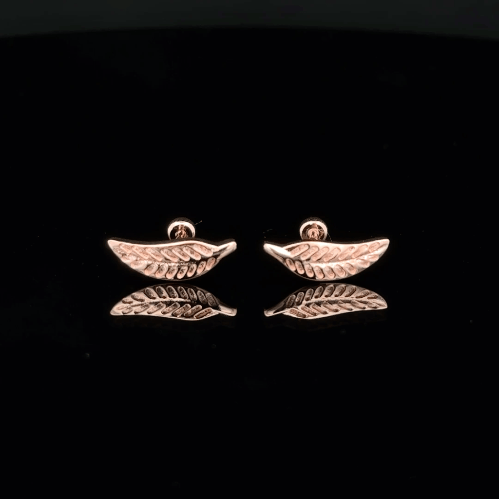 Rose gold Leaf second stud