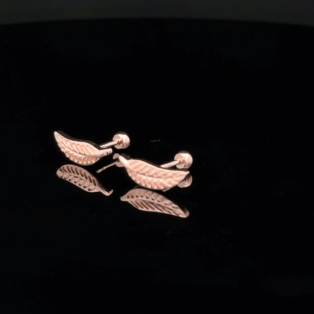 Rose gold Leaf second stud