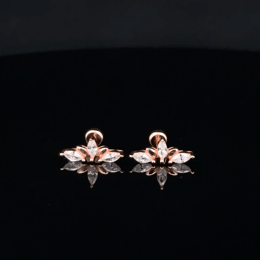 Rosegold Strait Lit Second Stud