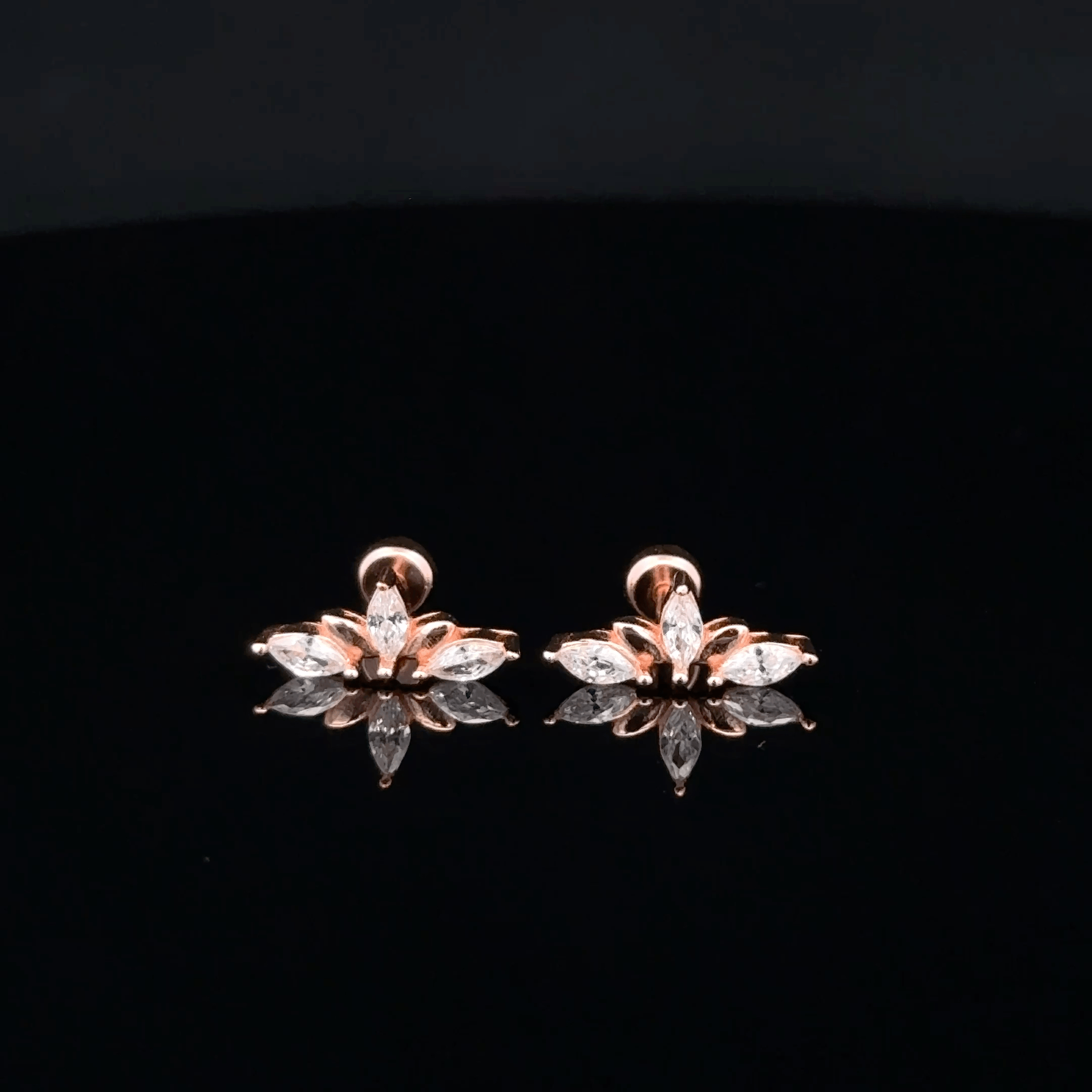 Rosegold Strait Lit Second Stud