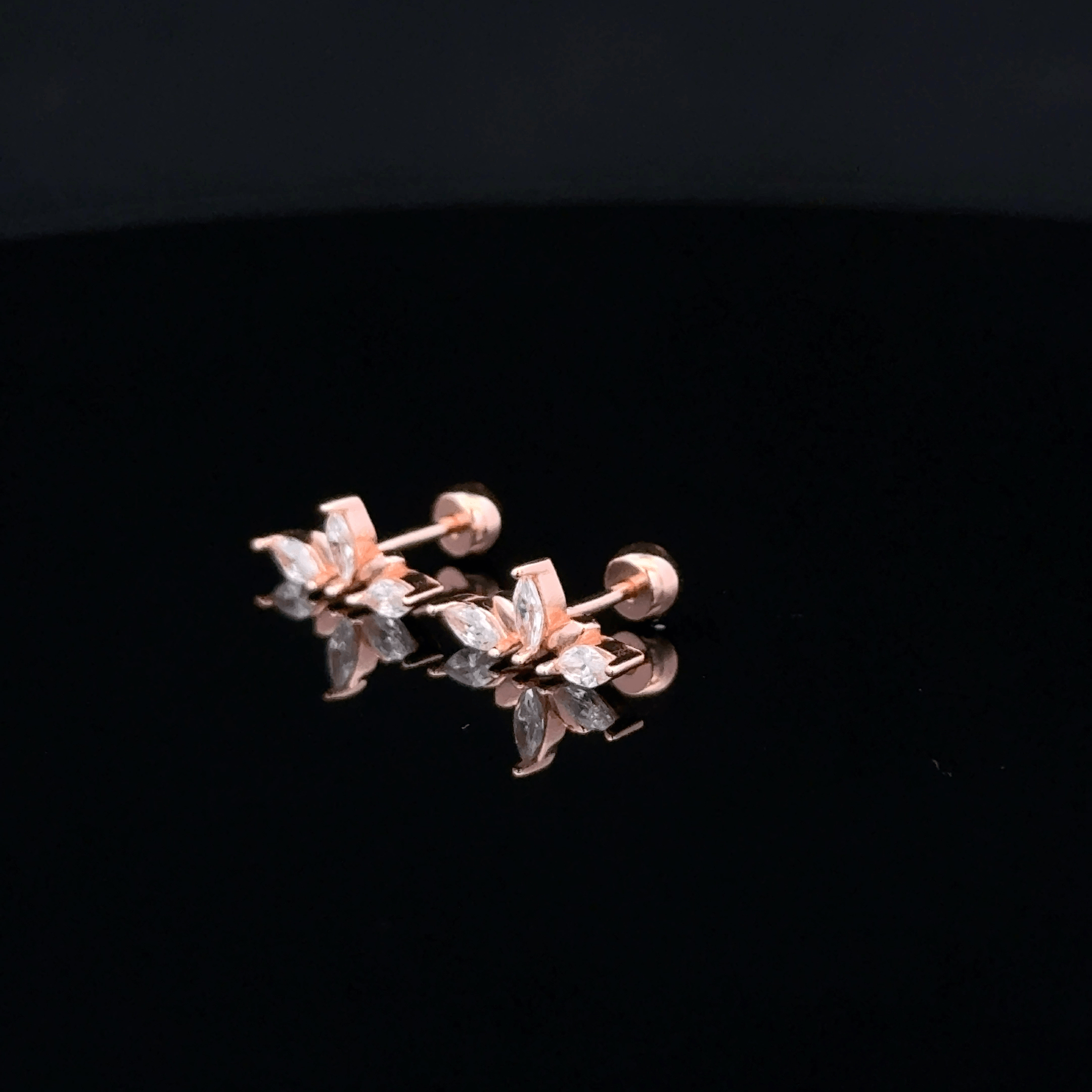 Rosegold Strait Lit Second Stud