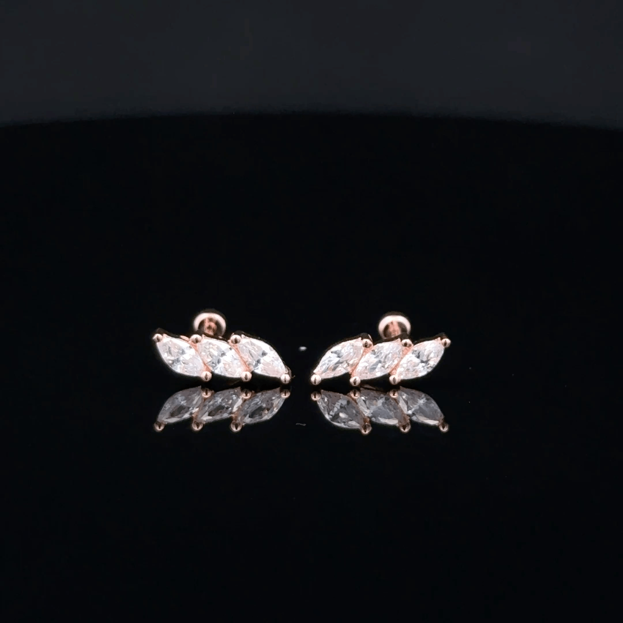 Rosegold 3 Stone Second Stud