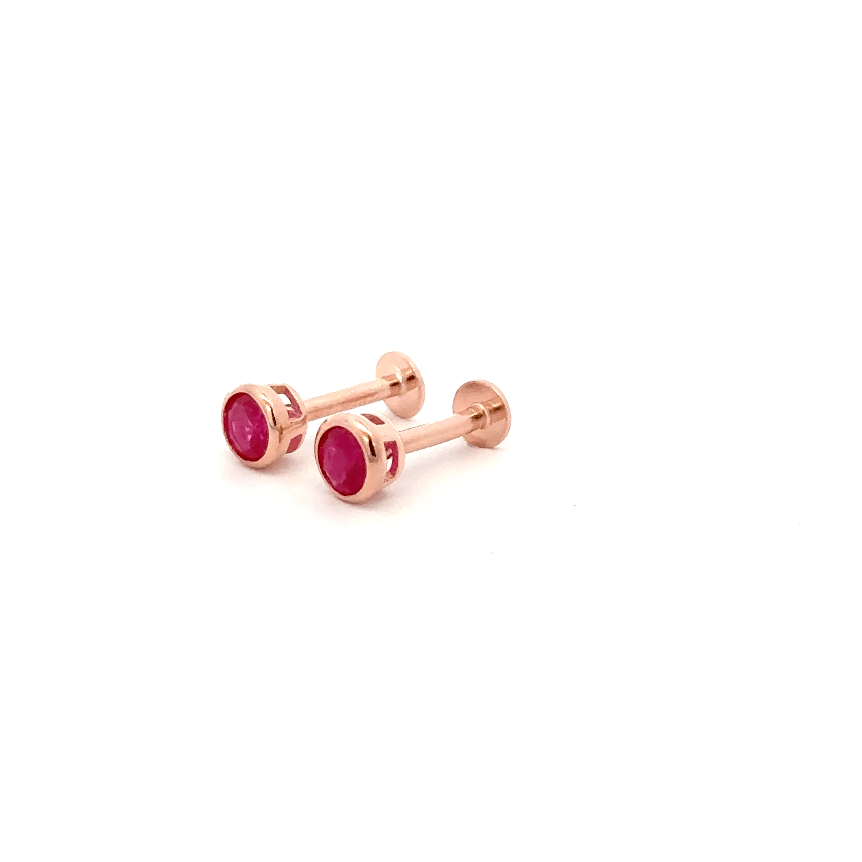 Round Pink Stone Stud