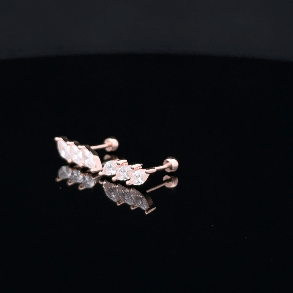 Rosegold 3 Stone Second Stud
