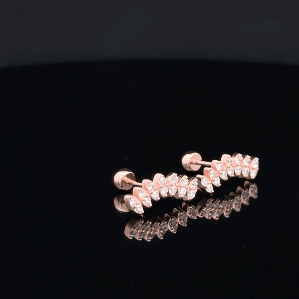 Rosegold Clear 2 stone Second Stud