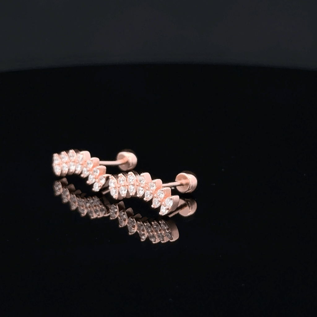 Rosegold Clear 2 stone Second Stud
